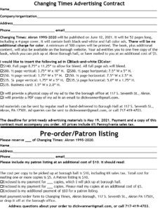 Changing Times Order Form